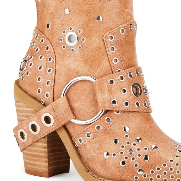 Vegan Leather Grommet Butterfly Detailing Western Boot Size 10 - Picture 4 of 4